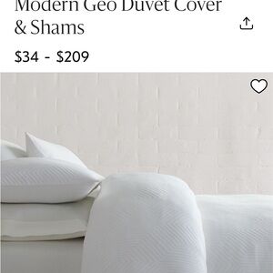 West Elm Geo Pattern White Duvet Cover Set